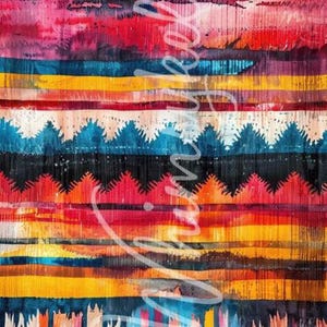 21 x 29 Inch -Boho Blanket (RIGHT)  - retired Large Decoupage Tissue Paper | Designs by Whimsykel | 18 lb  |  Whimsey Watercolor pattern  |