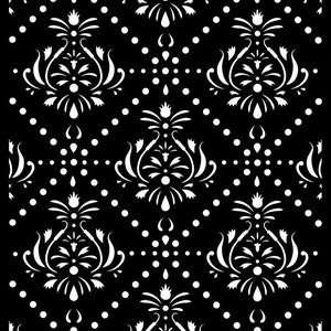 A4 - Hobbilicious Damask Tile Stencil Decoupage Queen for Crafts, scrapbooking, art journals, mixed media
