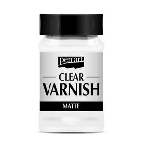 May include: A clear varnish matte finish in a clear plastic bottle with a black lid. The label reads "pentart CLEAR VARNISH MATTE". The product is designed for art and craft projects.