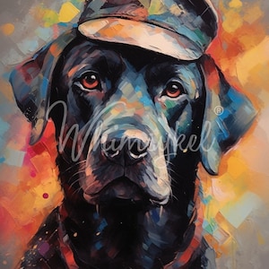 Large Decoupage Tissue Paper Painter Pup Dog | Designs by Whimsykel | 18 lb  |dog puppy animal black lab watercolor | 21 x 29 Inches