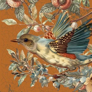 All About Autumn Decoupage Paper - A3 Size 16.25 x 11.25 inches.- Three Design Sheets In one package   (Made by Marley) - bird
