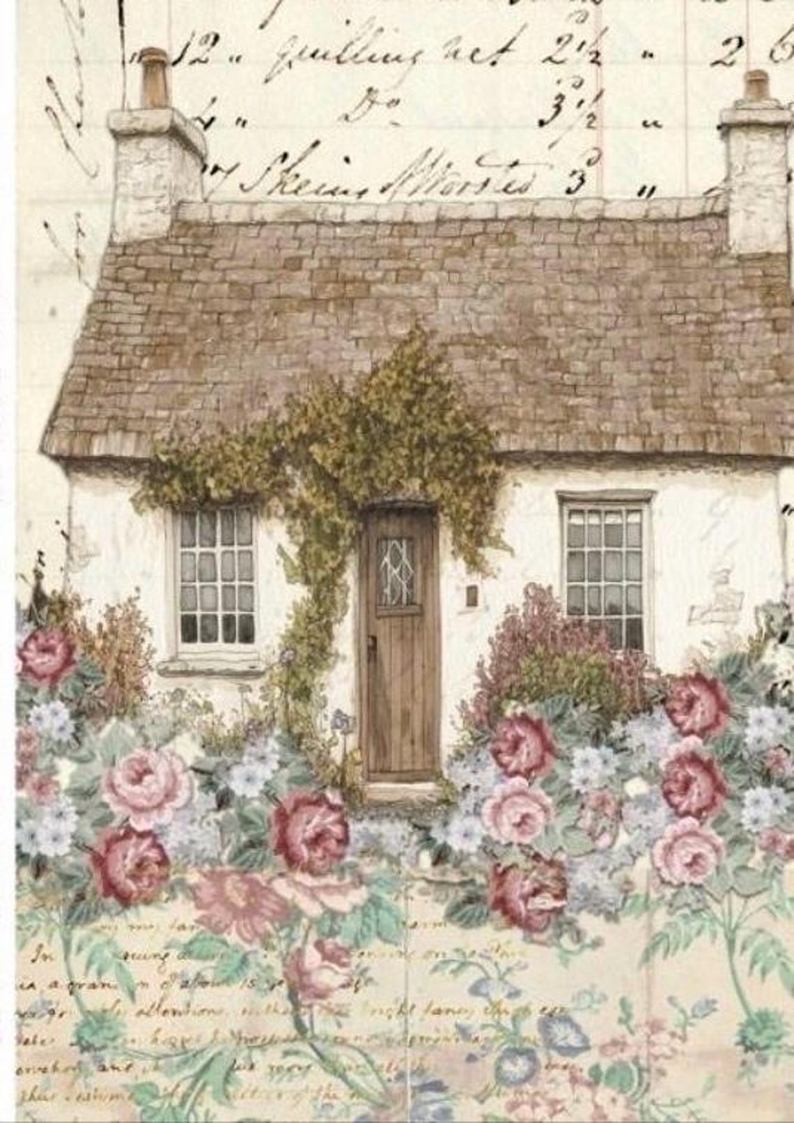Decoupage Rice Paper- Cottage 4 Scenes Blocks in One - Ellen J Goods ...