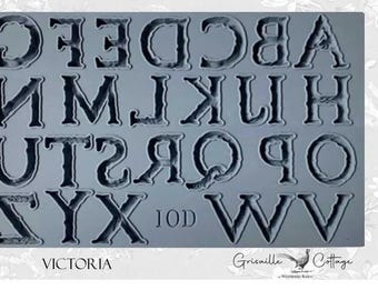 RETIRED - Victoria Letters Mould - IOD Decor Mould Iron Orchid Design  - alphabet upper case English typeset