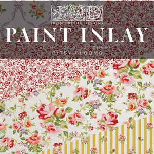 New ! 2025  Ditsy Blooms - IOD Paint Inlay - 8 Sheets Iron Orchid Design  -