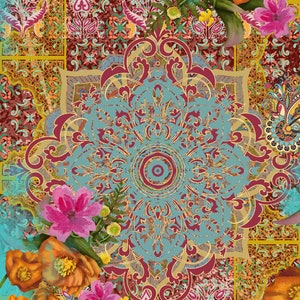 New 2024 Passion Flower Decoupage Paper - A3 Size 16.25 x 11.25 inches.- Three Design Sheets In one package   (Made by Marley) - boho red