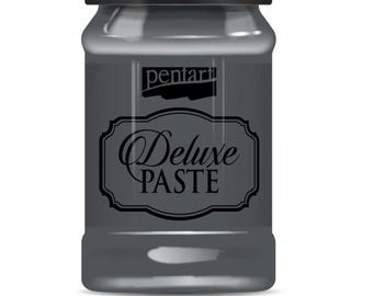 Anthracite -  Stencil  Paste Pentart  Deluxe paste Texture paste | 100 ml | 3D patterns | stencils | crafts | collage | mixed media |