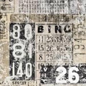 Grunge Numbers - ROY 009 Roycycled Treasure  Decoupage Tissue Papers  - Dollar Shipping Available
