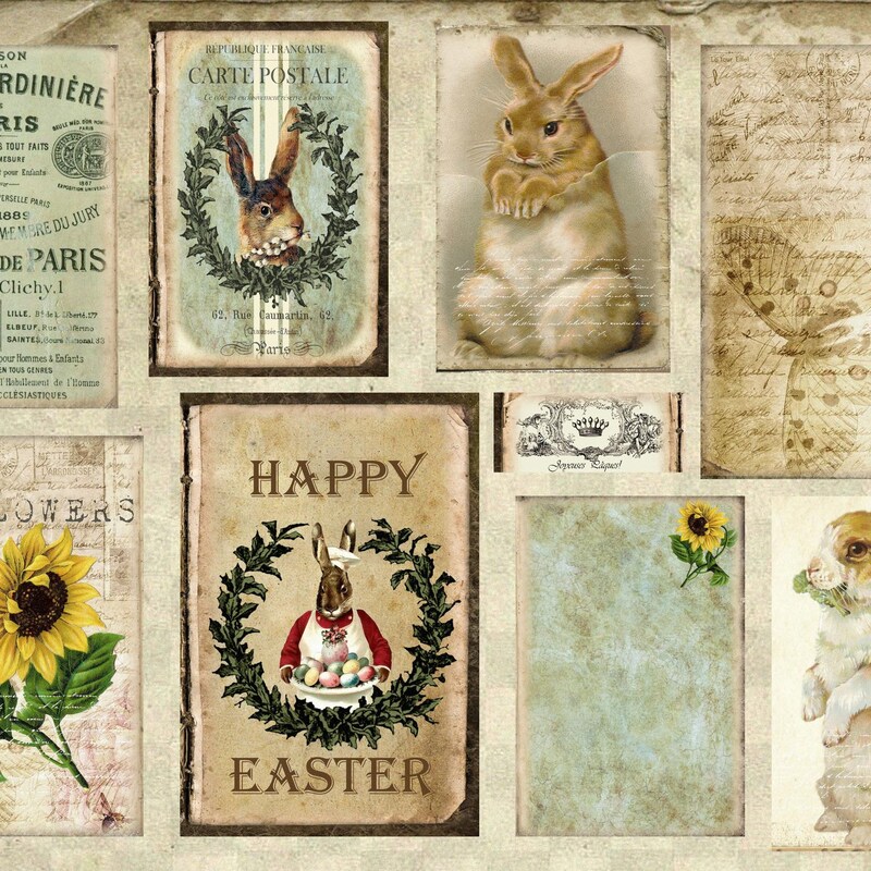 Antique Rabbit Decoupage Paper - Etsy