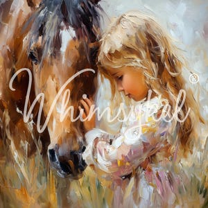 Large Decoupage Tissue Paper The Bond | Designs by Whimsykel | 18 lb  | Whimsey Horse Girl Child Friend Rustic  | 21 x 29 Inches