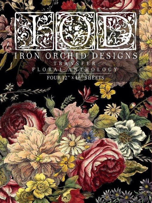 IOD Flora Parisiensis Furniture Transfer Iron Orchid Designs Floral Rose  Press on Image Decal 