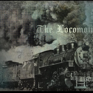 RETIRED The Locomotive - ROY 68 Roycycled Decoupage Tissue Papers  - Train Travel 29x21 inches
