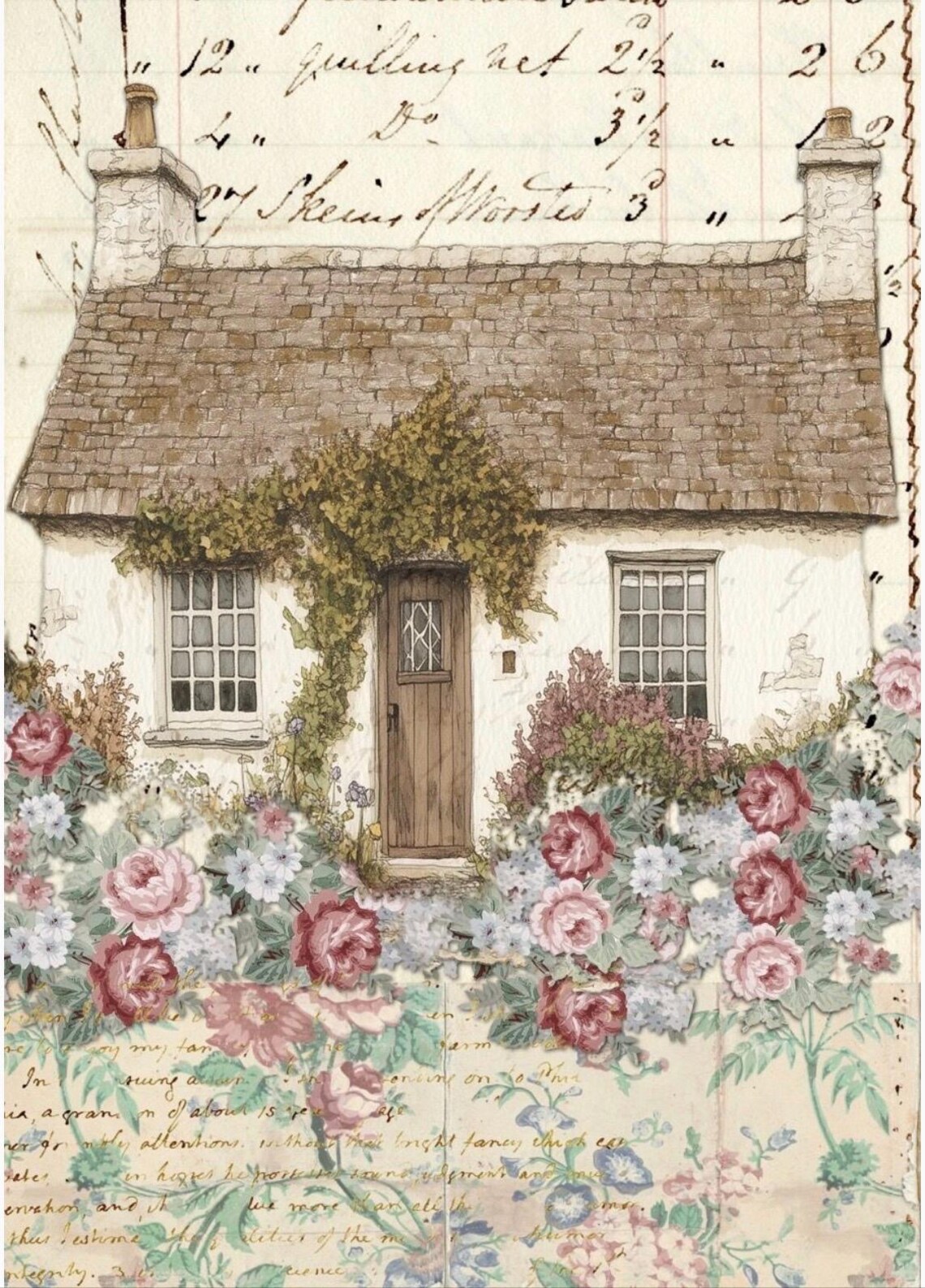 Decoupage Rice Paper- Garden Cottage - Ellen J Goods New 2026 Decoupage ...