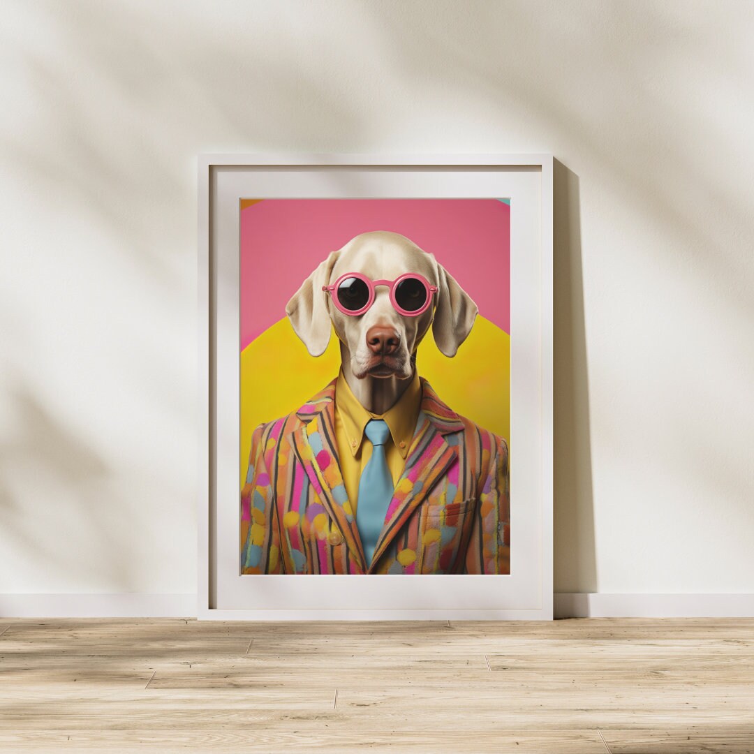 Four Psychedelic Labrador Pastel Pop Art Poster Collection Etsy