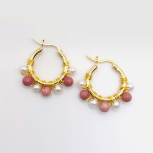 Orecchini a cerchio in argento 925 met witte peper [+ varianten]