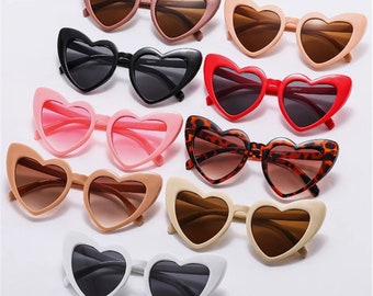 Heart Shaped Sunglasses Love Women Retro Gradient Color Lens Eyewear Women Teen AU