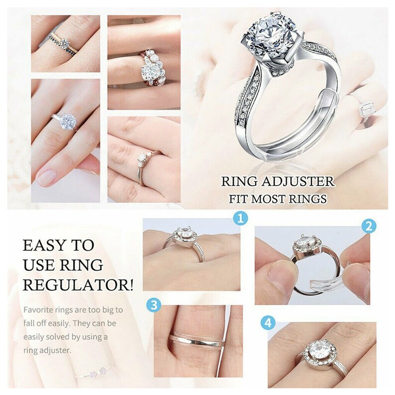 8pcs Ring Size Adjuster Reducer Invisible Guard Resizer Jewellery