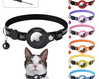 For Tracking Pet Collar Case Air Tag GPS Anti-lost Apple AirTag Cat Dog Collar with bell reflex nylon  anti-lost location tracker No locator
