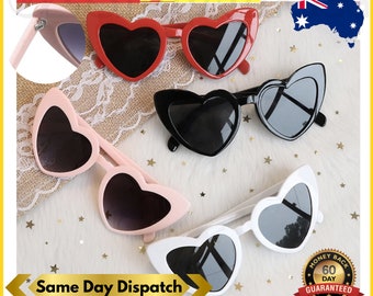 Heart Shaped Sunglasses Love Women Retro Gradient Color Lens Eyewear Women Teen AU