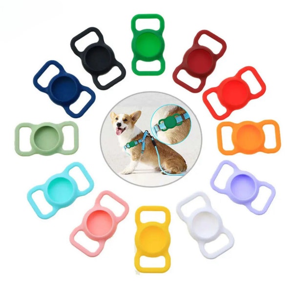 Pet Airtag Dog Cat Collar Holder Silicone for Apple Air Tag Protective Case