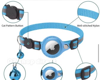 For Tracking Pet Collar Case Air Tag GPS Anti-lost Apple AirTag Cat Dog Collar with bell reflex nylon  anti-lost location tracker No locator