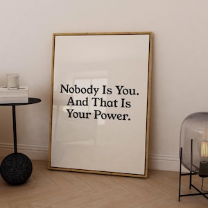 Dorm Room Decor Poster Retro Quote Print Trendy Digital Wall Art Print Self Love Poster Black White Minimalist Aesthetic Poster PRINTABLE