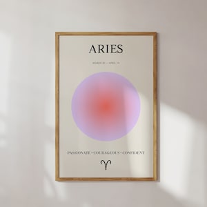 ARIES Poster Printable Wall Art Aura Poster Aries Star Sign Instant Download Print Zodiac Wall Art Astrology Print Aries Downloadable Prints