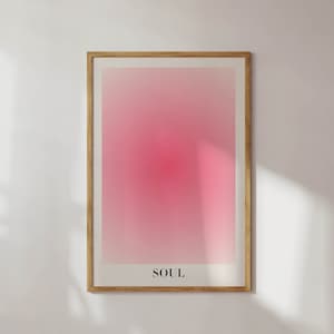 Aura Poster Digital Print Pink Gradient Print Aesthetic Poster Positive Aura Print Soul Inspirational Wall Art Trendy Poster Apartment Decor