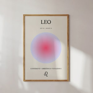 LEO Poster Printable Wall Art Aura Poster Leo Star Sign Instant Download Print Zodiac Wall Art Astrology Print Leo Downloadable Prints