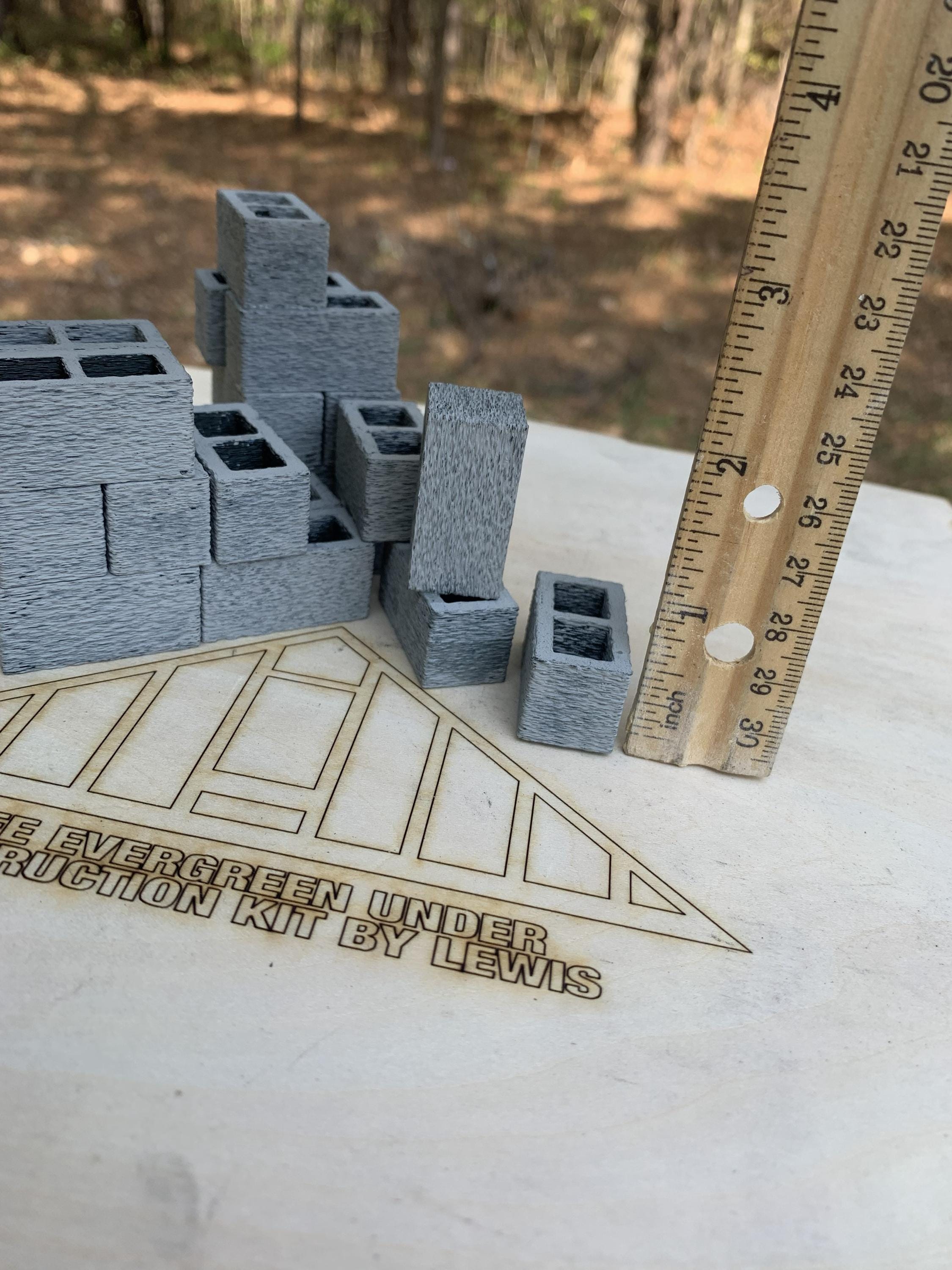20 Miniature 3D Printed Concrete Building Blocks - Thee Evergreen Under ...