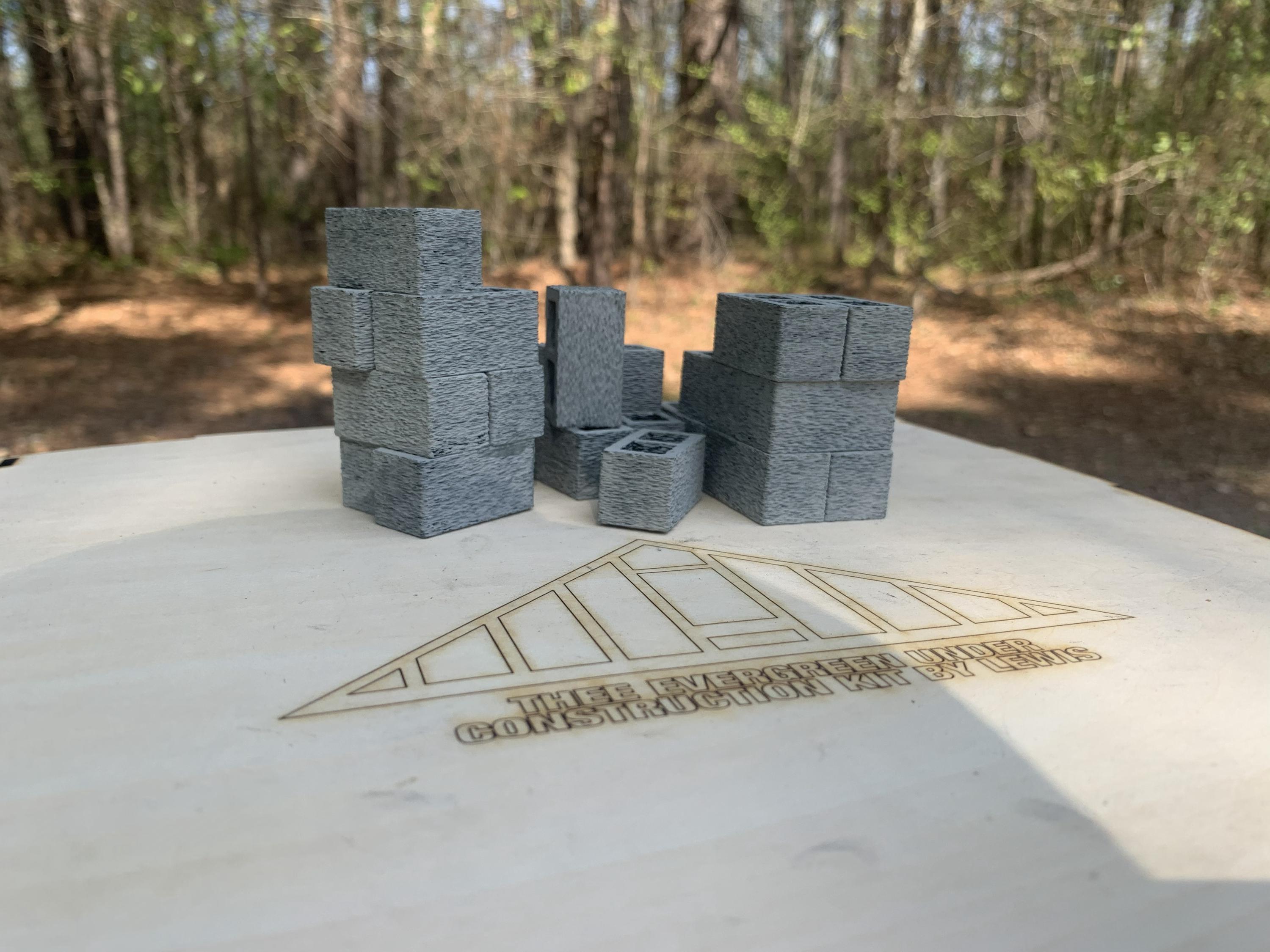 20 Miniature 3D Printed Concrete Building Blocks - Thee Evergreen Under ...