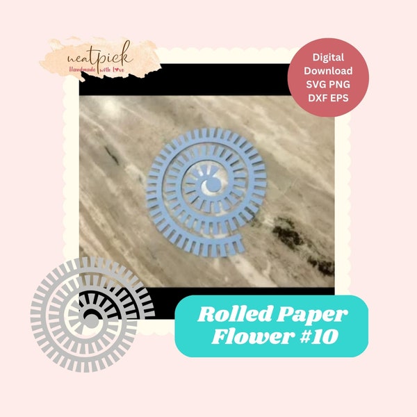 Neatpick 3D Rolled Paper Flower #10 Svg Png Eps Dxf digital file instant download for Cricut Silhouette