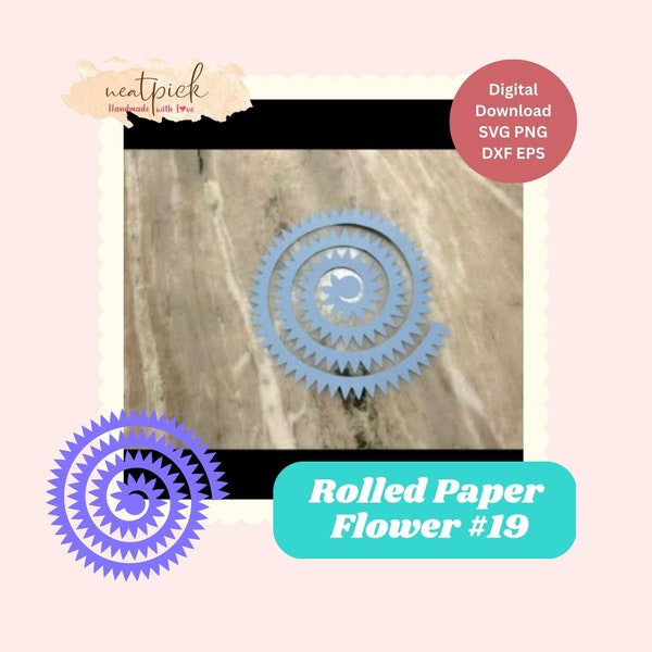 Neatpick 3D Rolled Paper Flower #19 Svg Png Eps Dxf digital file instant download for Cricut Silhouette Neatpick 3D Rolled Paper Flower #19 Svg Png Eps Dxf digital file instant download for Cricut Silhouette