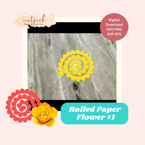 Neatpick 3D Rolled Paper Rose Flower #1 Svg Png Eps Dxf digital file instant download for Cricut Silhouette Neatpick 3D Rolled Paper Rose Flower #1 Svg Png Eps Dxf digital file instant download for Cricut Silhouette