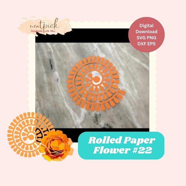Neatpick 3D Rolled Paper Flower #22 Svg Png Eps Dxf digital file instant download for Cricut Silhouette Neatpick 3D Rolled Paper Flower #22 Svg Png Eps Dxf digital file instant download for Cricut Silhouette