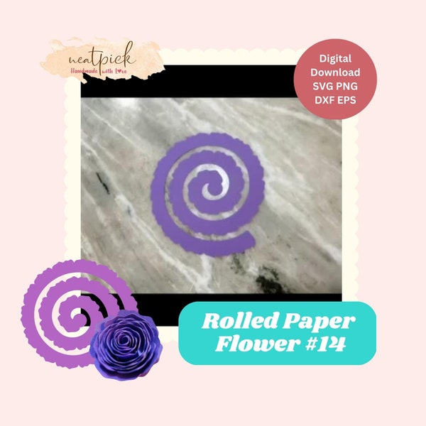 Neatpick 3D Rolled Paper Rose Flower #14 Svg Png Eps Dxf digital file instant download for Cricut Silhouette Neatpick 3D Rolled Paper Rose Flower #14 Svg Png Eps Dxf digital file instant download for Cricut Silhouette