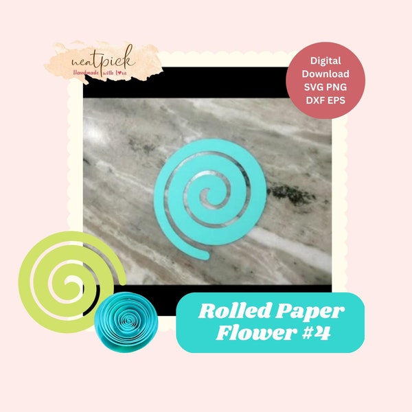 Neatpick 3D Rolled Paper Flower #4 Svg Png Eps Dxf digital file instant download for Cricut Silhouette Neatpick 3D Rolled Paper Flower #4 Svg Png Eps Dxf digital file instant download for Cricut Silhouette