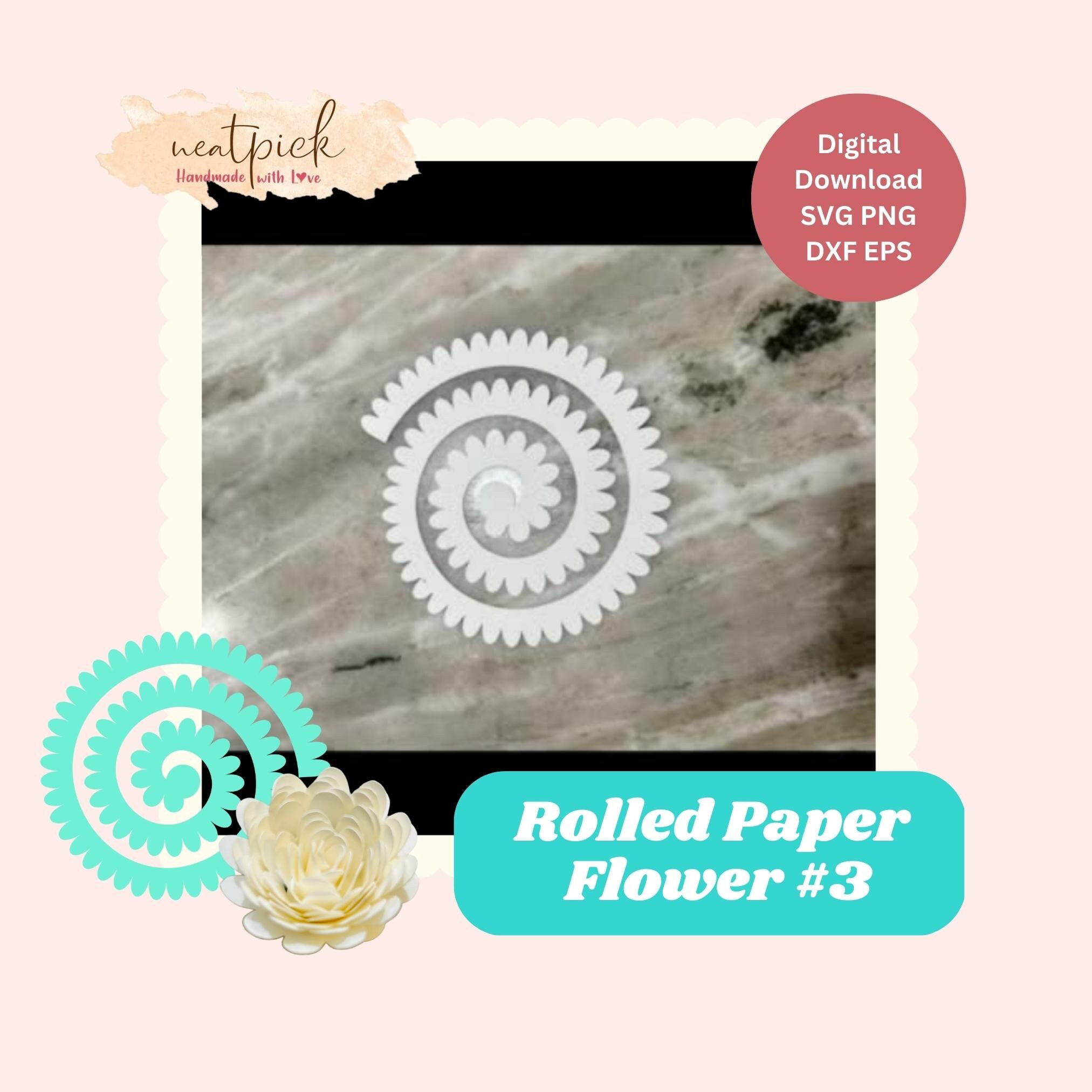 Neatpick 3D Rolled Paper Flower #3 Svg Png Eps Dxf Digital