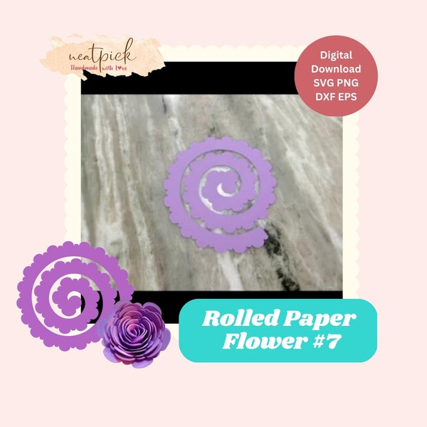 Neatpick 3D Rolled Paper Rose Flower #7 Svg Png Eps Dxf digital file instant download for Cricut Silhouette Neatpick 3D Rolled Paper Rose Flower #7 Svg Png Eps Dxf digital file instant download for Cricut Silhouette