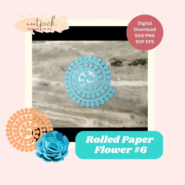 Neatpick 3D Rolled Paper Flower #6 Svg Png Eps Dxf digital file instant download for Cricut Silhouette Neatpick 3D Rolled Paper Flower #6 Svg Png Eps Dxf digital file instant download for Cricut Silhouette