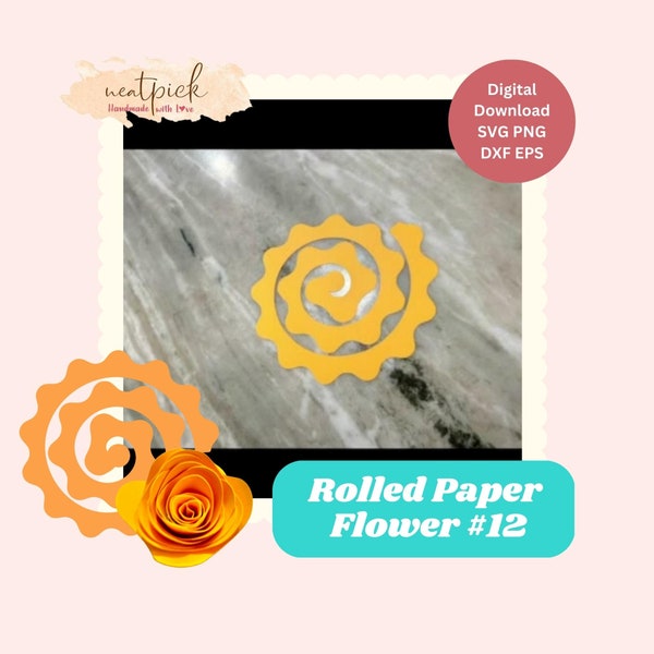 Neatpick 3D Rolled Paper Rose Flower #12 Svg Png Eps Dxf digital file instant download for Cricut Silhouette Neatpick 3D Rolled Paper Rose Flower #12 Svg Png Eps Dxf digital file instant download for Cricut Silhouette