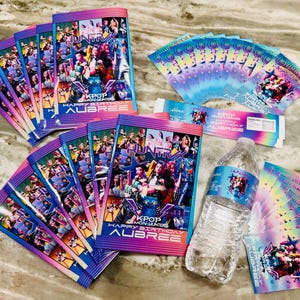 Aangepaste en gepersonaliseerde Kpop Huntrx-thema Feestartikelen voor labels voor snackverpakkingen Verzonden
