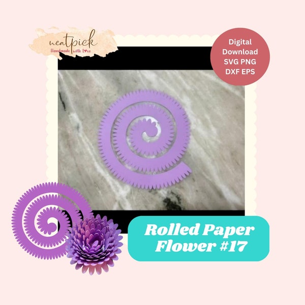 Neatpick 3D Rolled Paper Flower #17 Svg Png Eps Dxf digital file instant download for Cricut Silhouette Neatpick 3D Rolled Paper Flower #17 Svg Png Eps Dxf digital file instant download for Cricut Silhouette