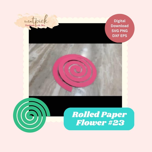Neatpick 3D Rolled Paper Flower #23 Svg Png Eps Dxf digital file instant download for Cricut Silhouette Neatpick 3D Rolled Paper Flower #23 Svg Png Eps Dxf digital file instant download for Cricut Silhouette