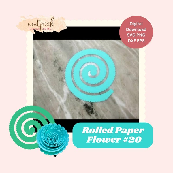 Neatpick 3D Rolled Paper Flower #20 Svg Png Eps Dxf digital file instant download for Cricut Silhouette Neatpick 3D Rolled Paper Flower #20 Svg Png Eps Dxf digital file instant download for Cricut Silhouette