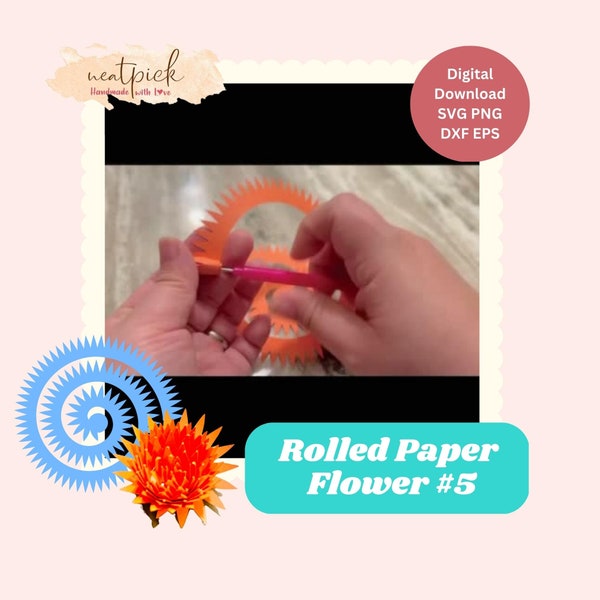 Neatpick 3D Rolled Paper Flower #5 Svg Png Eps Dxf digital file instant download for Cricut Silhouette Neatpick 3D Rolled Paper Flower #5 Svg Png Eps Dxf digital file instant download for Cricut Silhouette