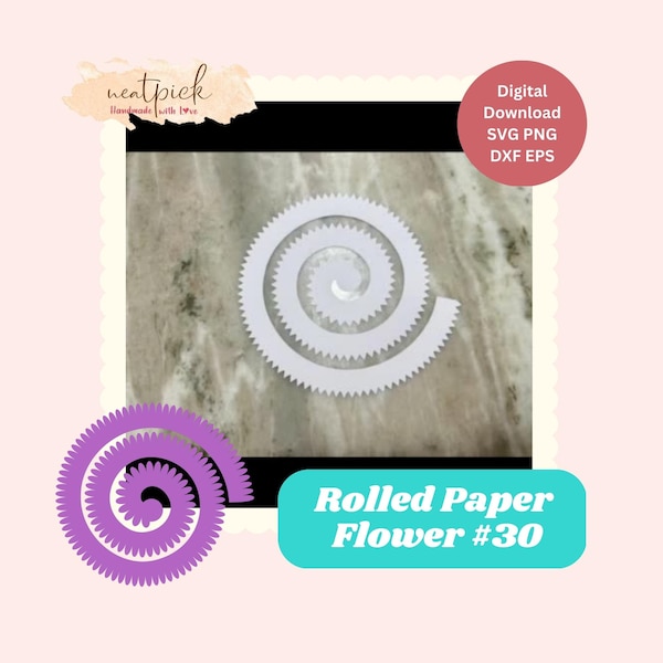Neatpick 3D Rolled Paper Flower #30 Svg Png Eps Dxf digital file instant download for Cricut Silhouette