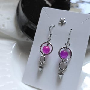 Jinu|Two Versions|Kpop Inspired Earrings| Black Earrings | Y2K| Beaded Earrings| Long Earrings | Cosplay| Fantasy Jewelry| Punk