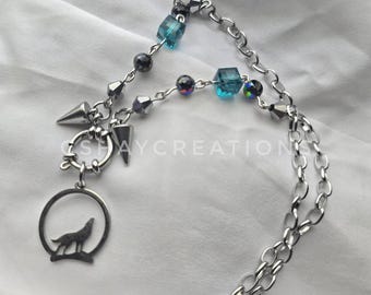 Valko: Love and Deepspace Inspired, Stainless Steel Charm Necklace, Dainty Wolf Jewelry