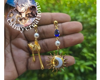 Phainon: HSR Inspired Celestial Earrings, Stainless Steel charms and Glass Pearls