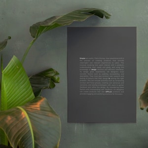 La conception simple est difficile | Affiche de conception UX | Art mural pour les designers